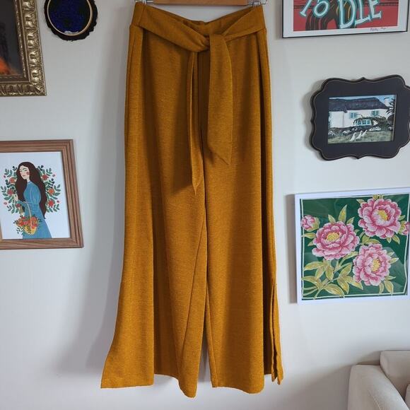 Anthropologie Mustard Wide Leg Pants - Picture 2 of 7